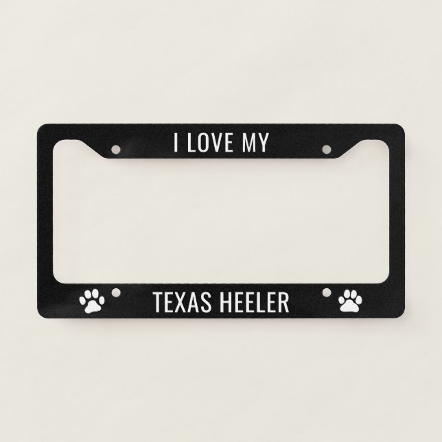 I Love My Texas Heeler License Plate Frame (Front)