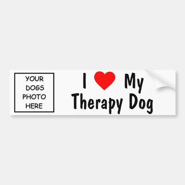 I Love My Therapy Dog Bumper Sticker (Front)