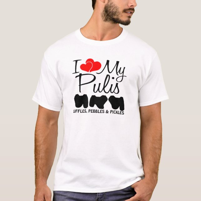 I Love My Three Puli Dogs T-Shirt (Front)