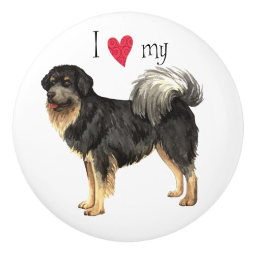 I Love my Tibetan Mastiff Ceramic Knob