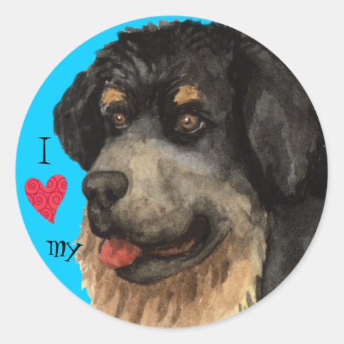 I Love my Tibetan Mastiff Classic Round Sticker