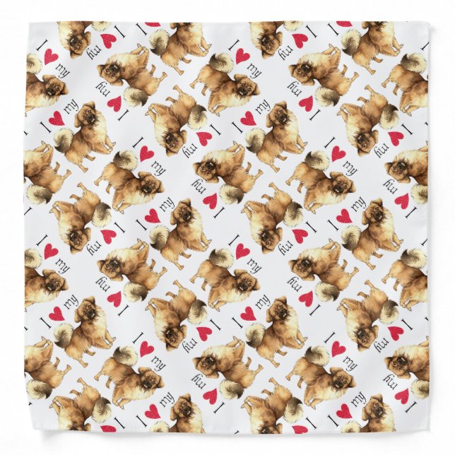 I Love my Tibetan Spaniel Bandana (Front)