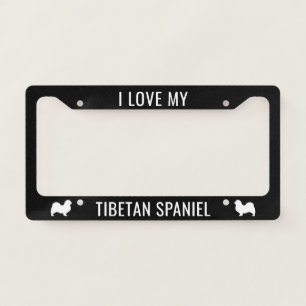 I Love My Tibetan Spaniel   Dog Breed Custom License Plate Frame
