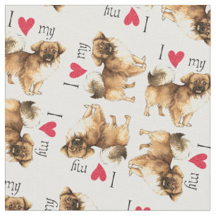 I Love my Tibetan Spaniel Fabric