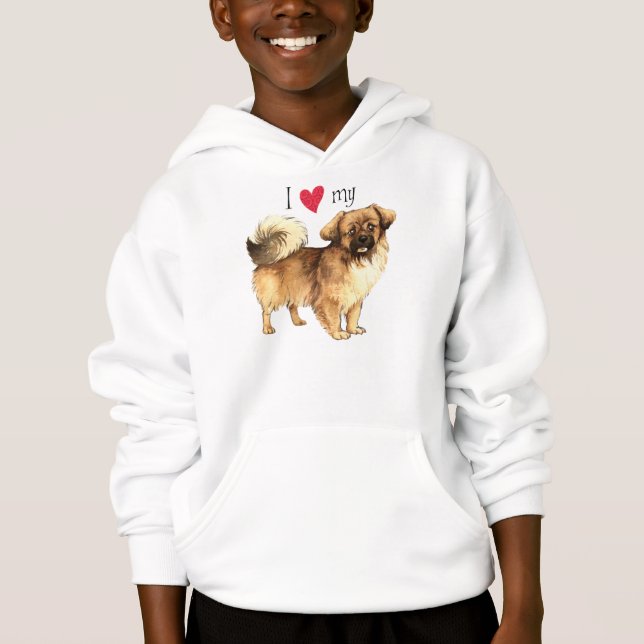 I Love my Tibetan Spaniel Hoodie (Front)