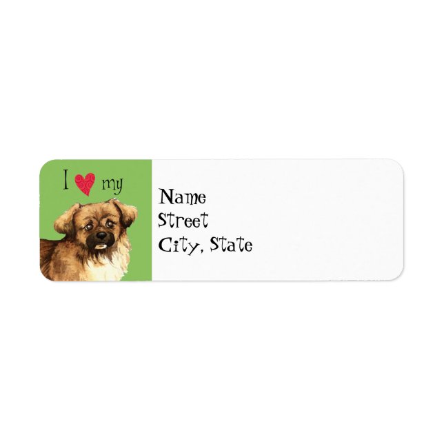I Love my Tibetan Spaniel Label (Front)