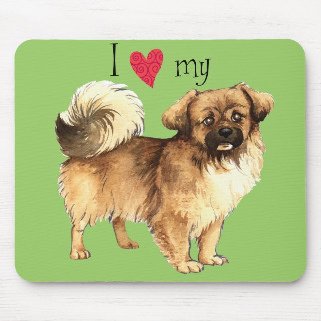 I Love my Tibetan Spaniel Mouse Pad (Front)