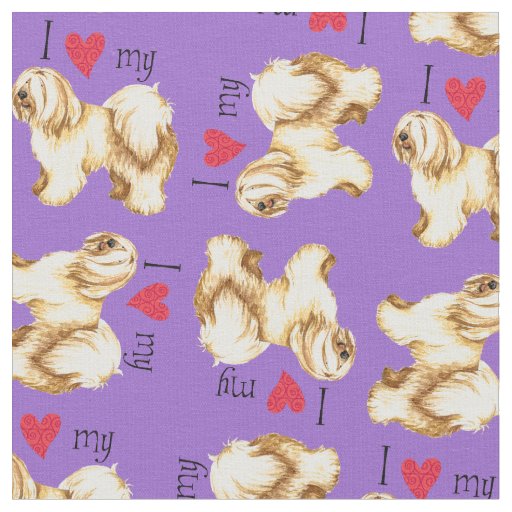 I Love my Tibetan Terrier Fabric