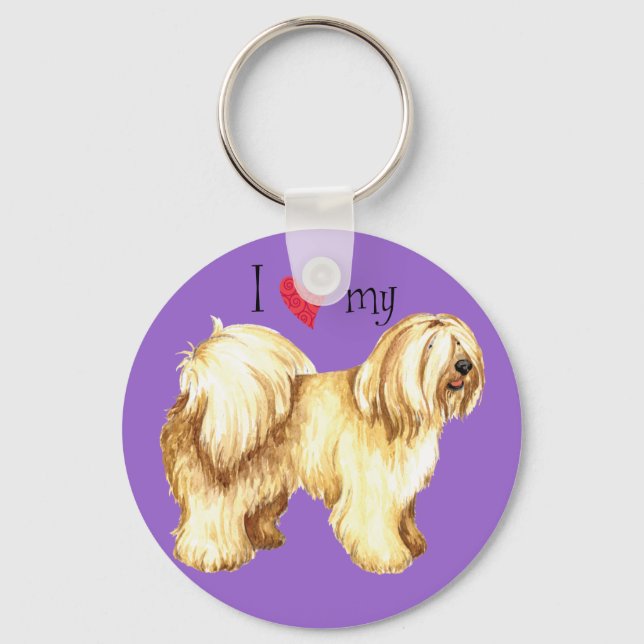 I Love my Tibetan Terrier Keychain (Front)