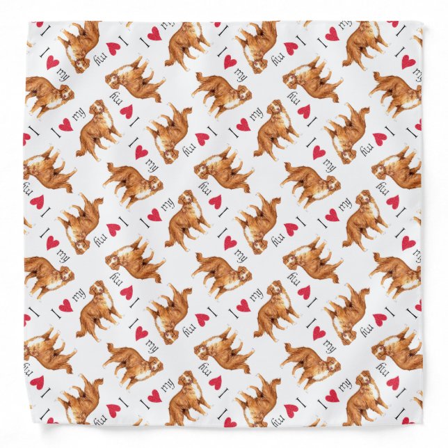 I Love my Toller Bandana (Front)