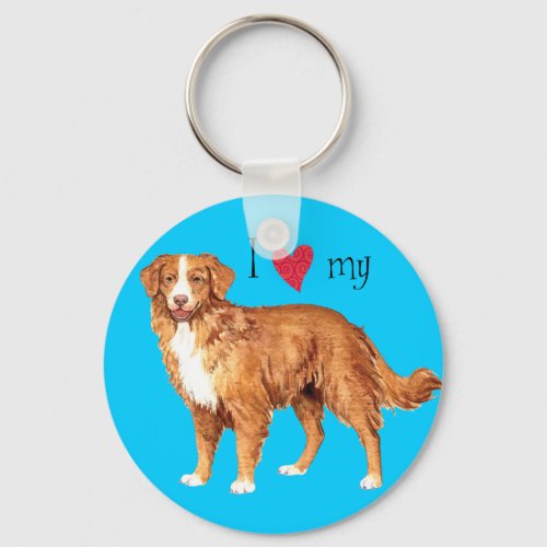 I Love my Toller Keychain