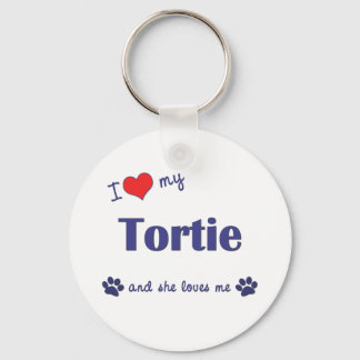 I Love My Tortie (Female Cat) Keychain