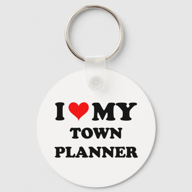 I Love My Town Planner Keychain (Front)
