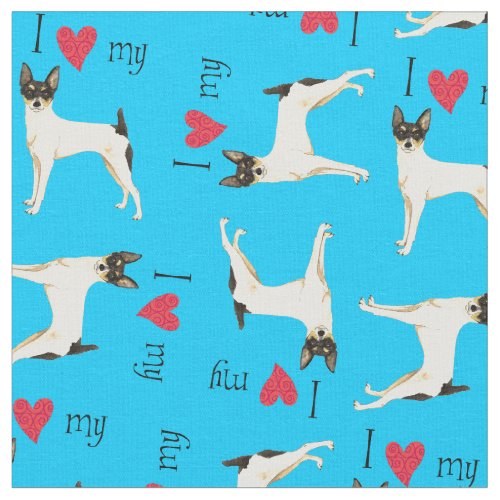 I Love my Toy Fox Terrier Fabric