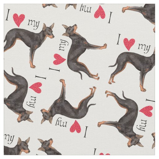 I Love my Toy Manchester Terrier Fabric