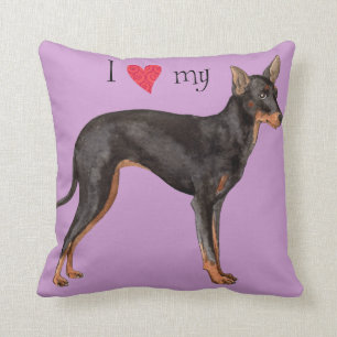 I Love my Toy Manchester Terrier Throw Pillow