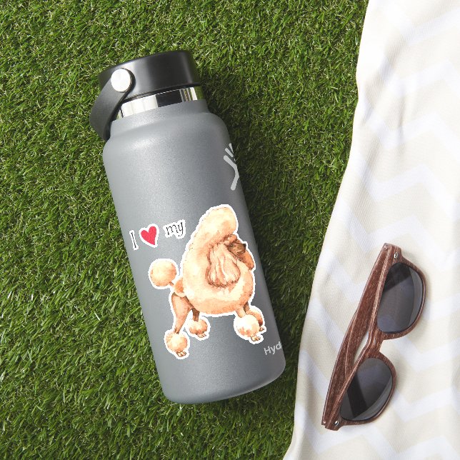 I Love my Toy Poodle Vinyl Sticker (HydroFlask Insitu)