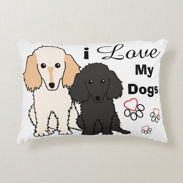I Love My Toy Poodles Pillow (Front)