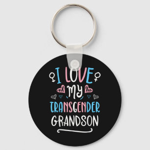 I Love My Transgender Grandson Lgbt Trans Pride Fl Keychain