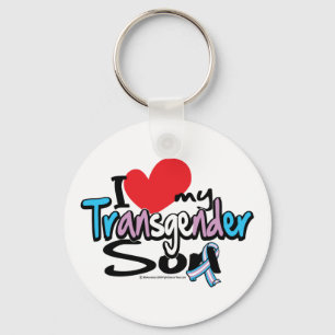 I Love My Transgender Son Keychain