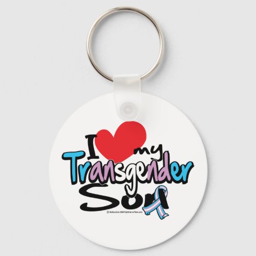 I Love My Transgender Son Keychain