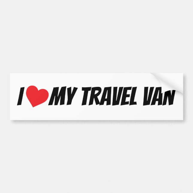 I Love My Travel Van Love Heart Bumper Sticker (Front)