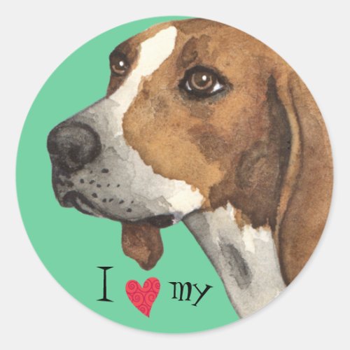 I Love my Treeing Walker Classic Round Sticker