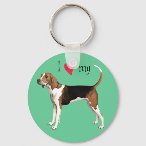 I Love my Treeing Walker Keychain