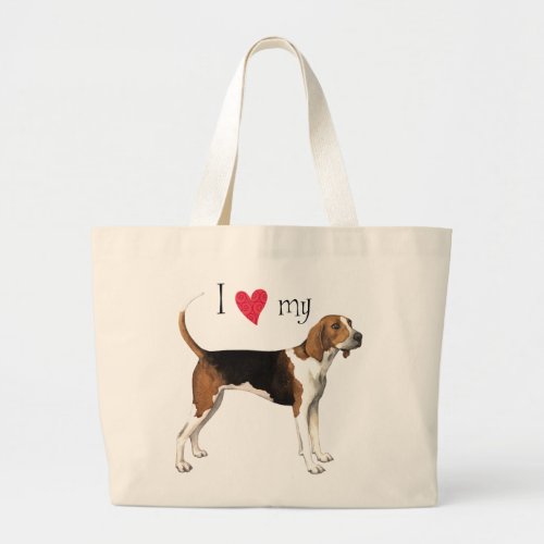 I Love my Treeing Walker Large Tote Bag