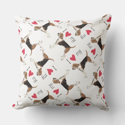 I Love my Treeing Walker Outdoor Pillow