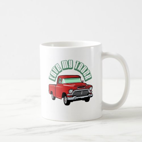I love my truck _ Old classic red pickup Coffee Mug