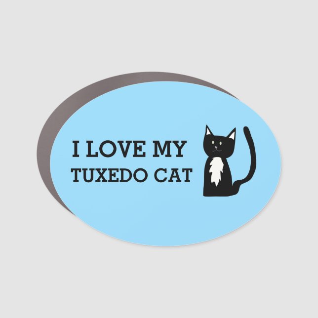 I Love My Tuxedo Cat Bumper Sticker Car Magnet (Front)