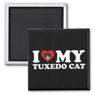 I Love My Tuxedo Cat Magnet
