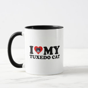 I Love My Tuxedo Cat Mug