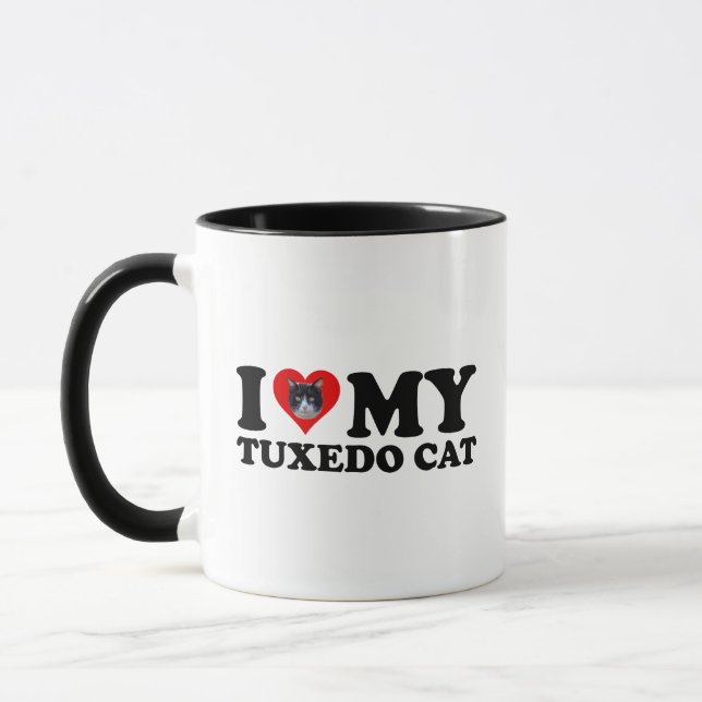 I Love My Tuxedo Cat Mug (Left)
