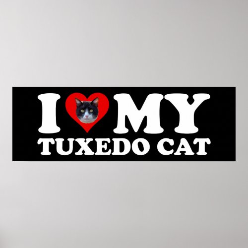 I Love My Tuxedo Cat Poster