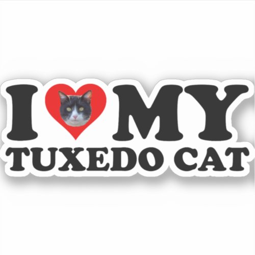 I Love My Tuxedo Cat Sticker