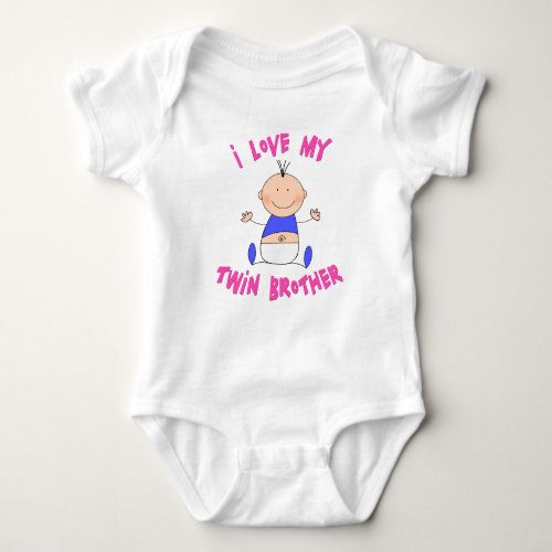 I Love My Twin Brother Baby Bodysuit