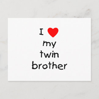 I Love My Twin Brother Postcard