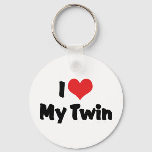 I Love My Twin Keychain