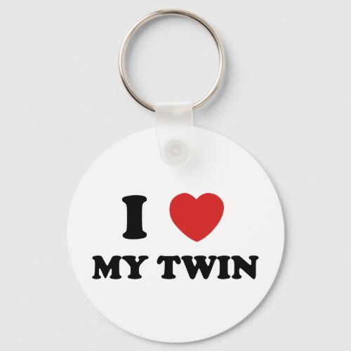 I Love My Twin Keychain