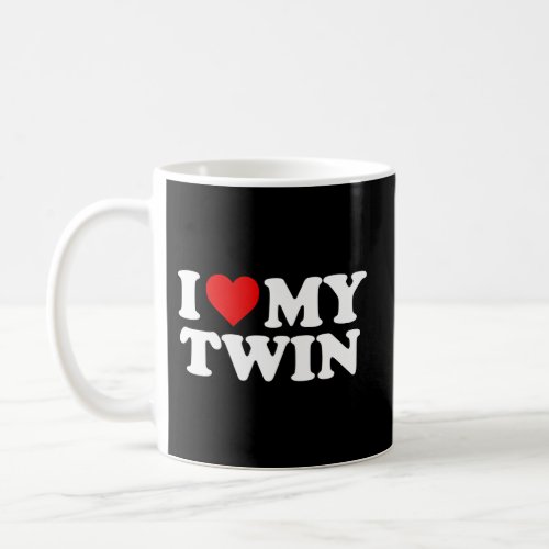 I Love My Twin _ Red Heart Coffee Mug