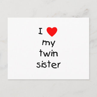 I Love My Twin Sister Postcard
