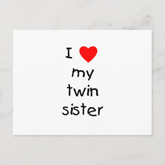 I Love My Twin Sister Postcard (Front)