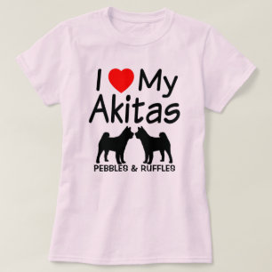I Love My TWO Akita Dogs T-Shirt