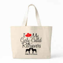 I Love My Two Curly-Coated Retriever Dog Bag