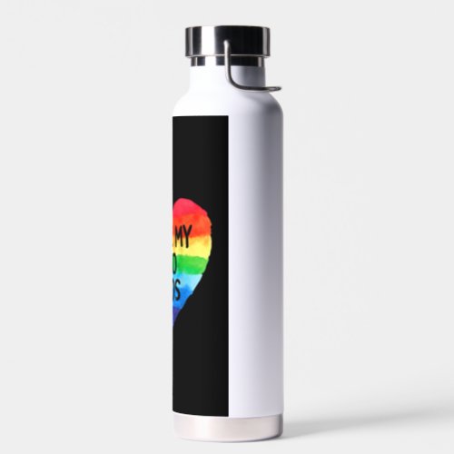 I Love My Two Dads LGBT Flag Lesbian Pride Parades Water Bottle