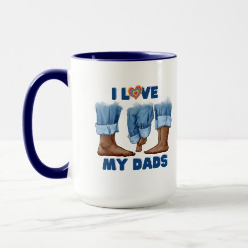 I Love My Two Dads with Pride Mug