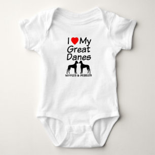 I Love My TWO Great Danes Baby Bodysuit