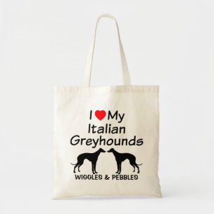I Love My Two Italian Greyhound Dogs Bag